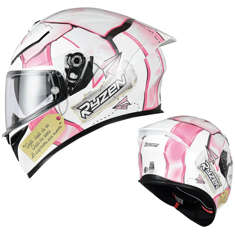 Ryzen Motorcycle Helmet Female Electric Motorcycle Safety Helmet Sakura Female Riding Helmet All Seasons Universal