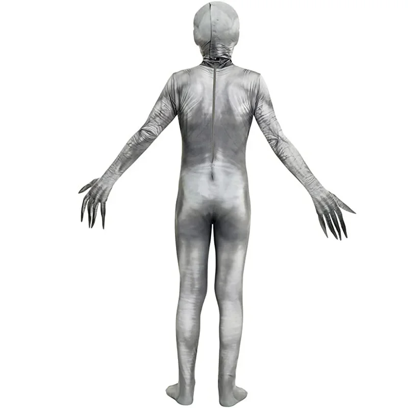 Gruseliges Overall Kostüm erwachsene Männer Frauen Rechen Kostüm Zalgo Slender man Bodysuit 3d gruseliges Halloween-Kostüm für Kinder Jungen Mädchen