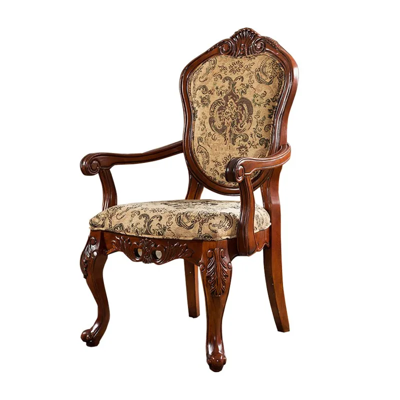 Wooden Wedding Dining Chairs Vintage Vanity Throne Stool Restaurant Replica Dining Chairs Luxury Stoel Chinese Style Furniture