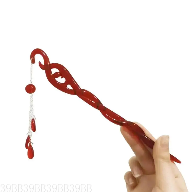

39BB Dangling Hairpin Tassels Buyao Hair Stick Antique Acrylic Chopstick Hair Pin for Female Chinese Costume Hairstyling Tool