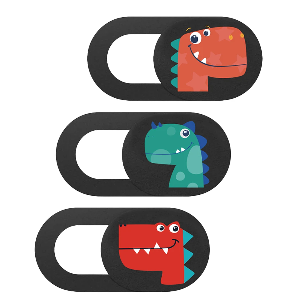 

3 Pcs Cover Webcam Laptop Cute Dinosaur Slide Privacy