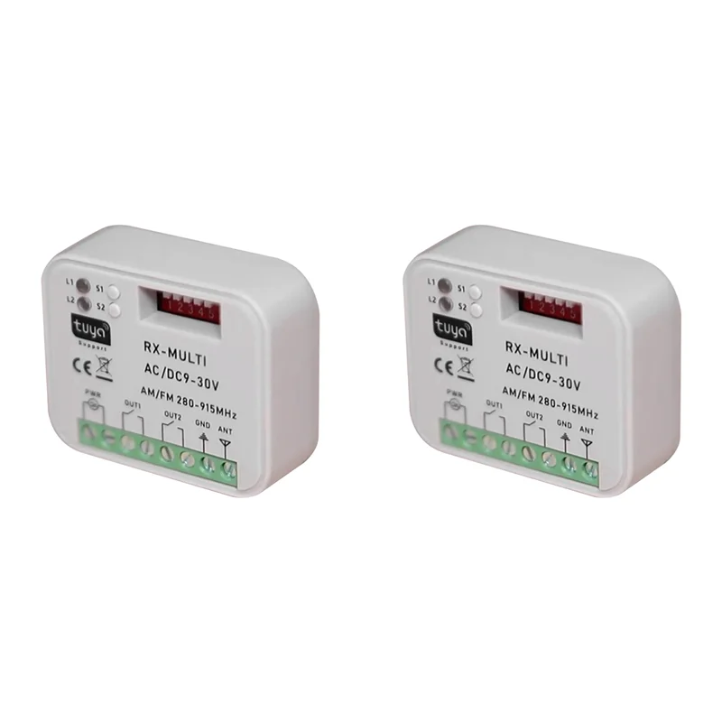 

Superior-2X Smart Wifi Universal Multi-Frequency Receiver Switch Remote Relay Tuya Garage Door Home Automation Tuya WIFI DC9-30V