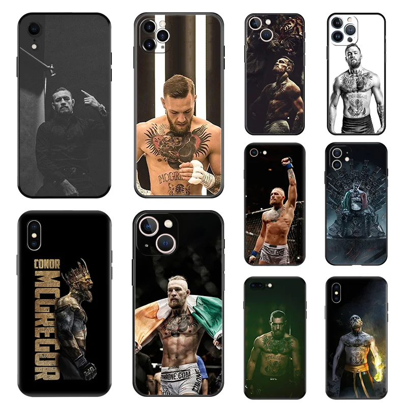 Matte Phone Case For iphone 16 Plus 15 14 13 12 11 Pro Max Mini 7 8 XR 16Pro XSMax 15Pro Conor Mcgregor Black Soft Cover