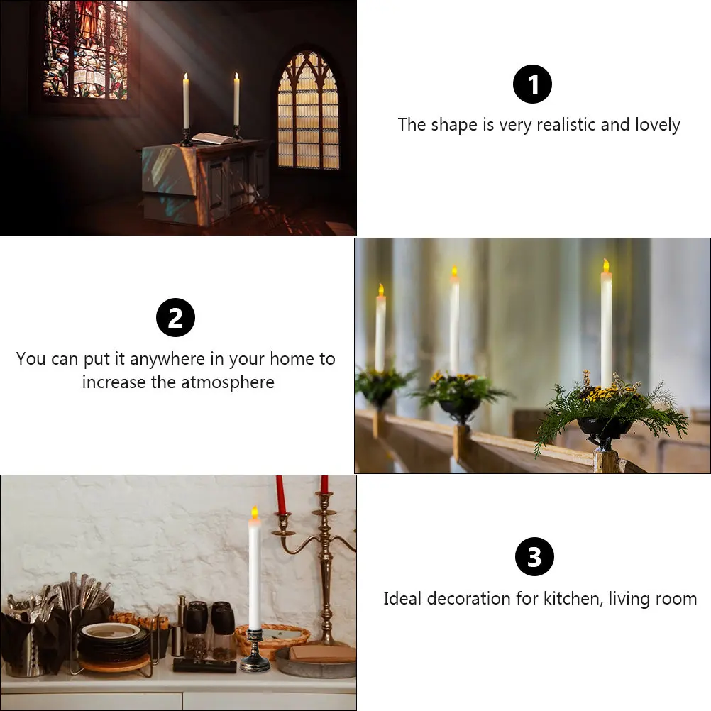 8Pcs LED Electronic Light Flameless Ornament for Wedding Party Home Garden Cozy Decoration LED Electronic Light