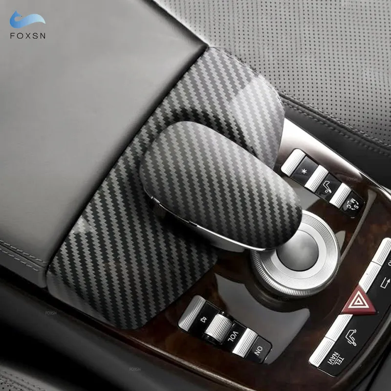 ABS Carbon Fiber Pattern Center Console Armrest Box Phone Cover Dial Pad Housing For Mercedes Benz S Class W221 08-12 W222 14-19