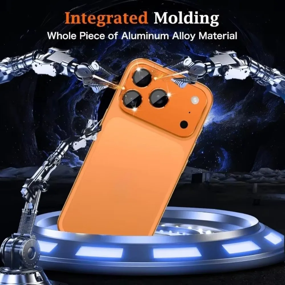 

Metal Tempered Glass Lens Protector Orange Anti Scratch Camera Lens Cover Full Cover for iPhone 17Pro/17 Pro Max