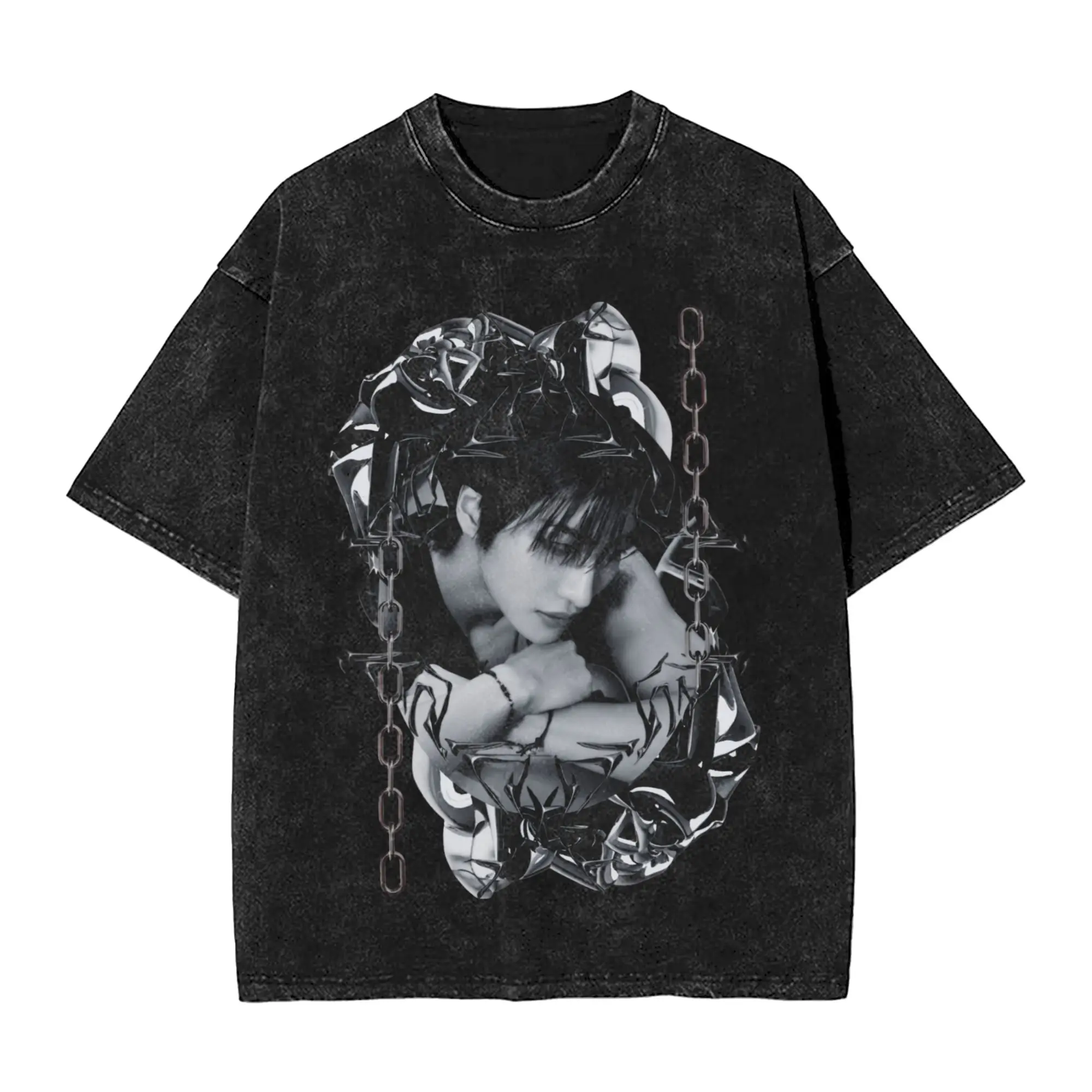 2026 Ateez Seonghwa  Washed T Shirt Outfit Oversize T-Shirts  for Men Women Tees