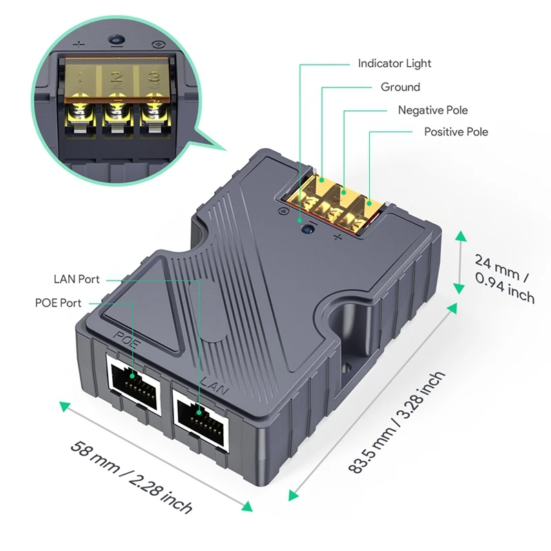 Imagem -04 - Injetor Poe Passivo para Adaptador de Cabo Starlink v2 para Injetor Poe Rj45 150w