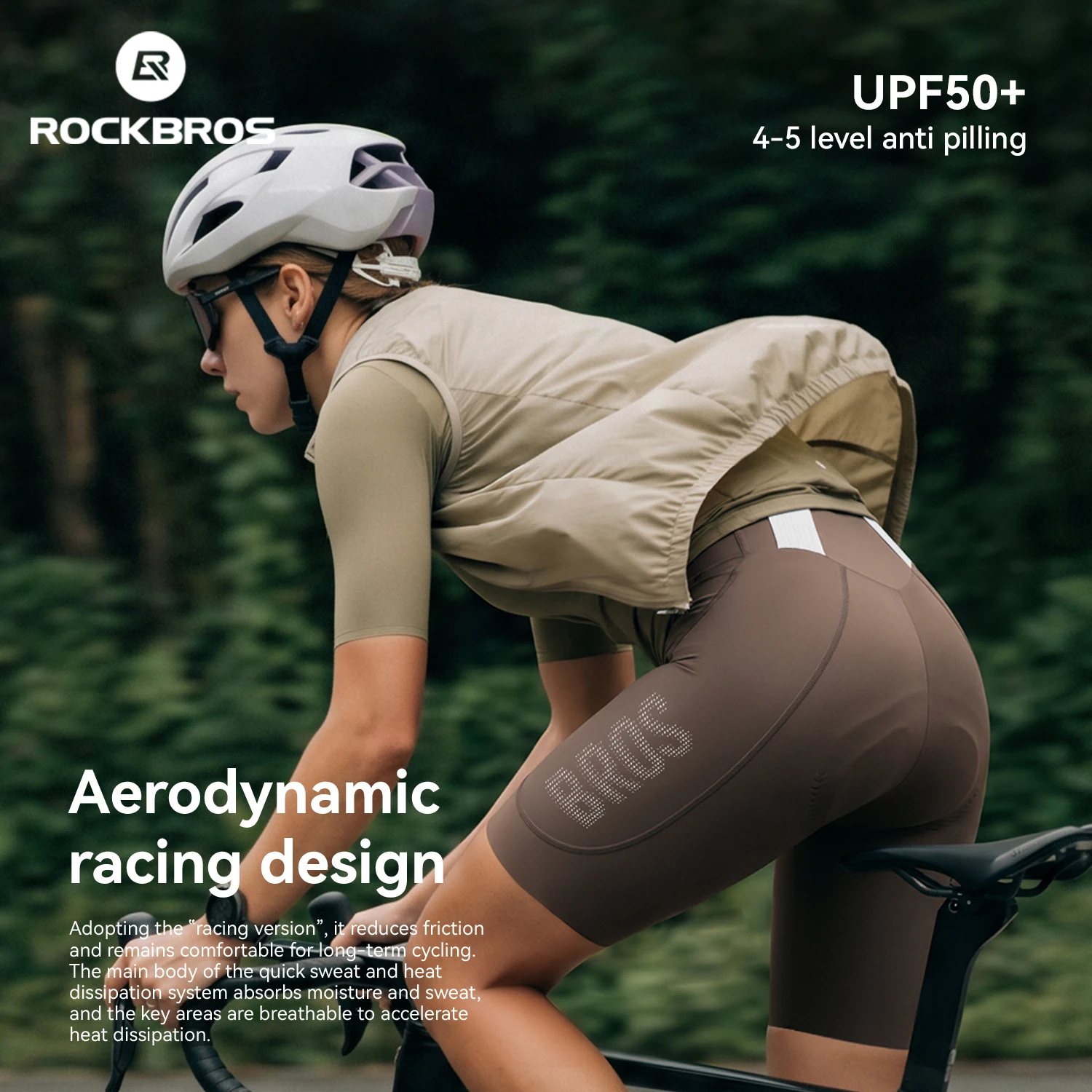 ROCKBROS Women Cycling Bib Shorts High‑Elastic 3D Suspended Cycling Shorts Lightweight Breathable Antibacterial Cycling Shorts