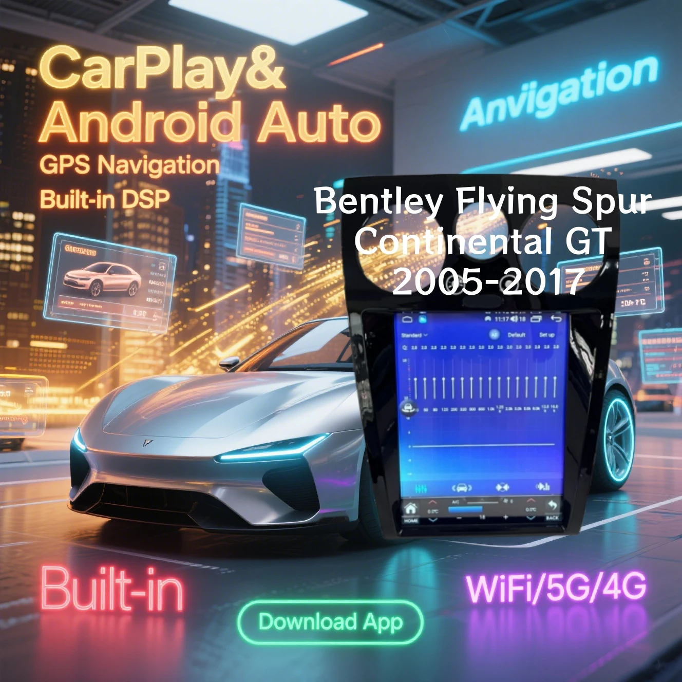 

Для Bentley Flying Spur Continental GT 2005-2017 Android автомобильное радио Carplay авторадио стерео мультимедийные интеллектуальные системы авто