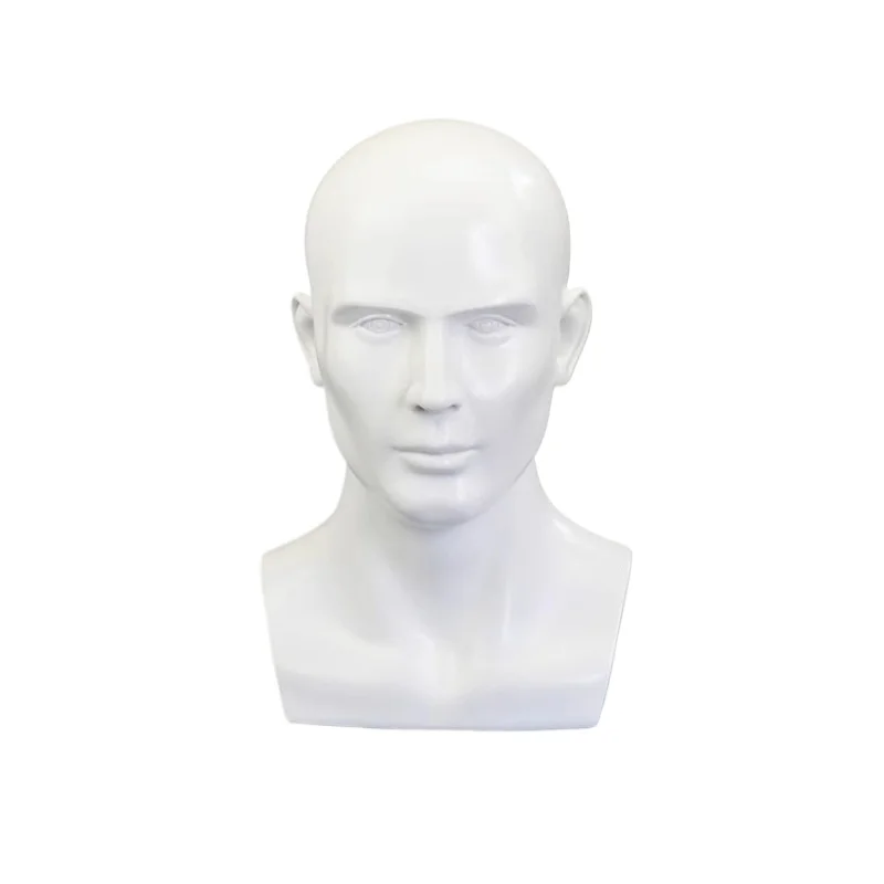 

Male Mannequin Doll Head with Shoulders for Wigs Hats Sunglass Display Fiberglass