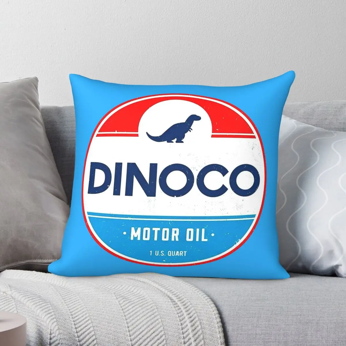 Dinoco Motor Oil Square Pillowcase Polyester Linen Velvet Pattern Zip Decorative Throw Pillow Case Sofa Cushion Cover 45x45