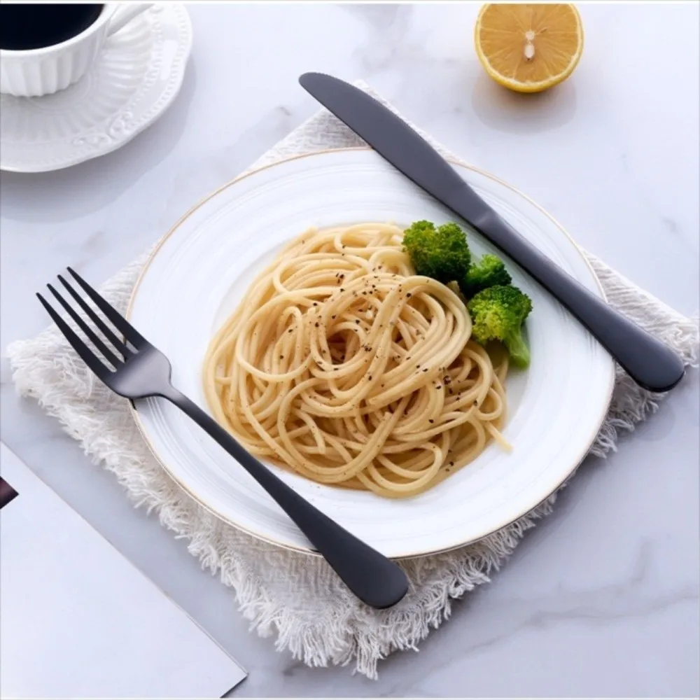 

Набор столовых приборов пищевого качества из 24 предметов с коробкой, легким роскошным декором, набор ложек и вилок для ужина, минималистичная портативная посуда из нержавеющей стали