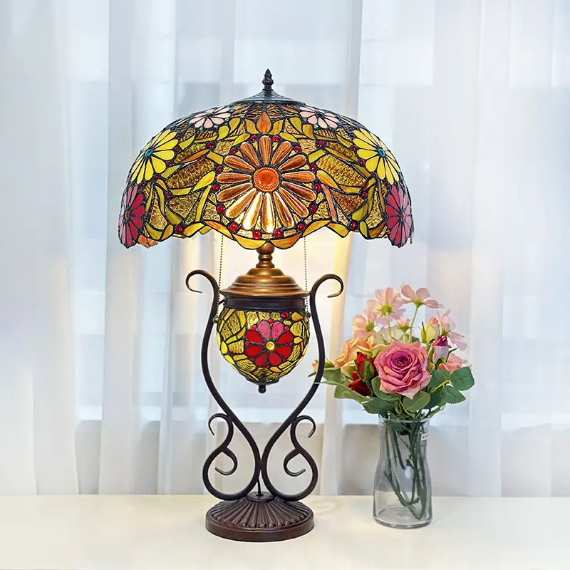 [Sunflower] American retro classic warm, romantic and beautiful atmosphere at home, living room desk lamp floor lamp