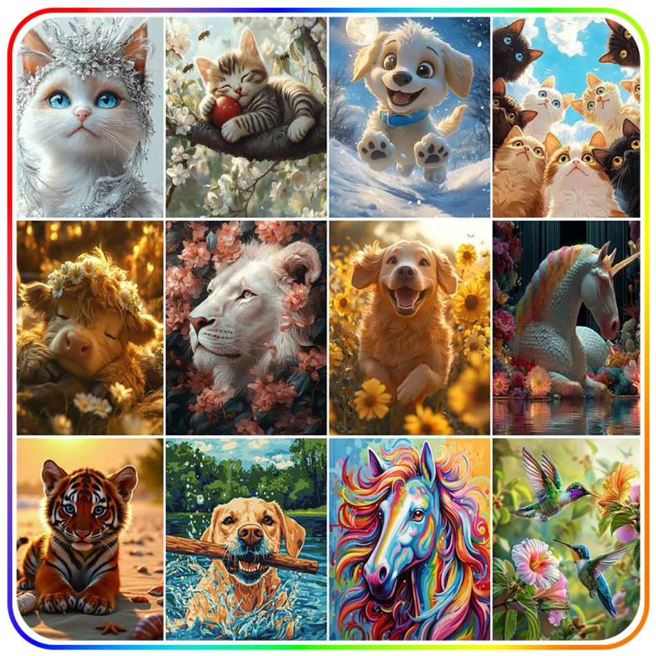 

SDOYUNO 5D Diamond Painting Kit Completo Animals Diamond Pictures To Make Cross Stitch Kits Embroidery Rhinestones Crystal Gift