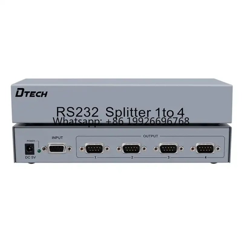 DT-5044 Metal Shell Male 1 Input to Female 4 Output 4 Port RS232 DB9 Serial Splitter 1X4