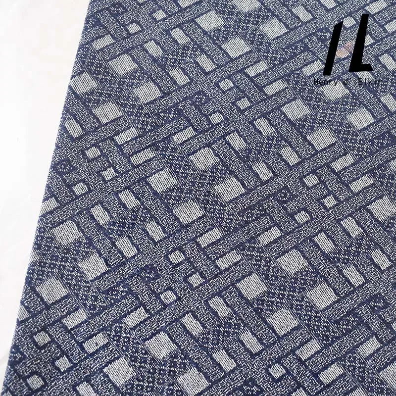 Fashion Style Non-elastic Woven Plaid Jacquard Denim Fabric For Jeans Jacket Bag High Quality Denim Fabric Wholesale