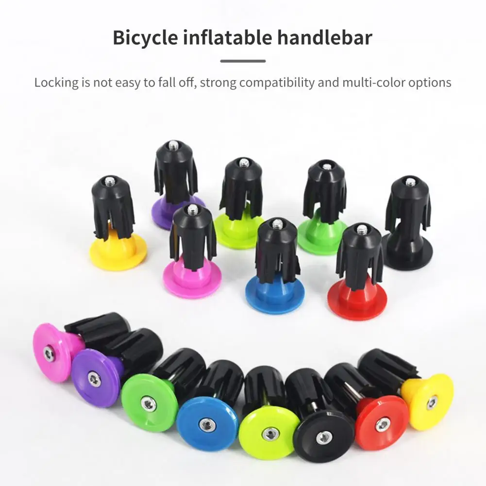 1 Pair Bike Bar Plug Practical Portable Bicycle Handle Plug Thread Locking Bicycle End Cap for Mountain Bike