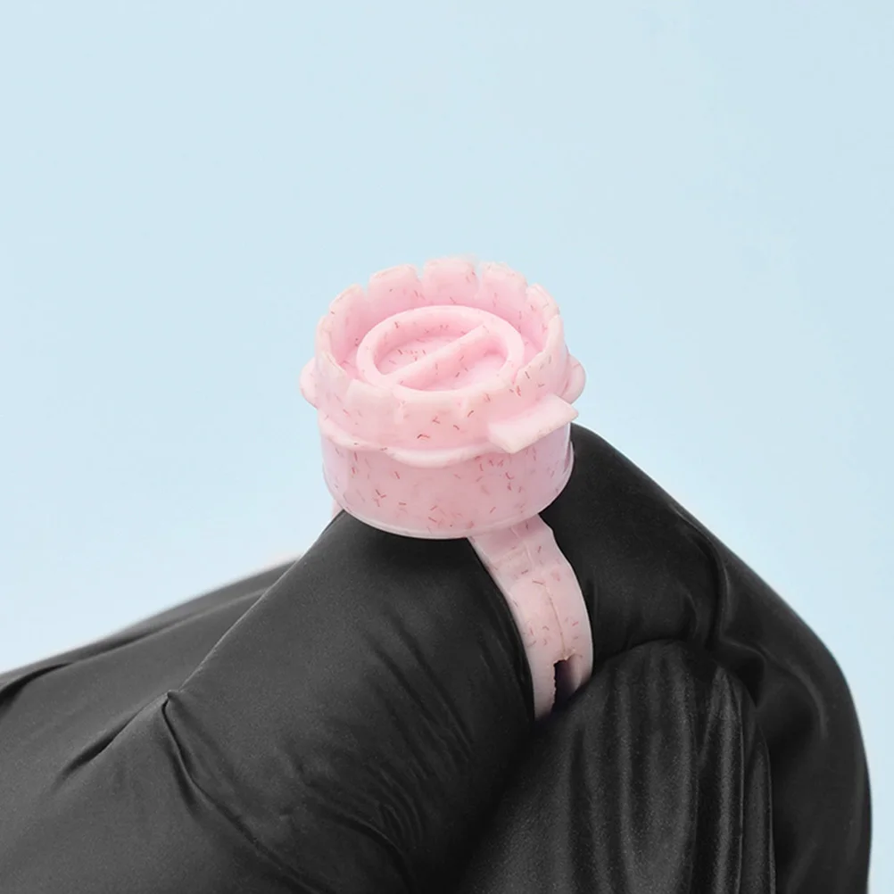 50 قطعة حلقات غراء الرموش المقاومة الوشم الصباغ المنظم رمش الغراء الدائري حلقات الحبر الوشم #2