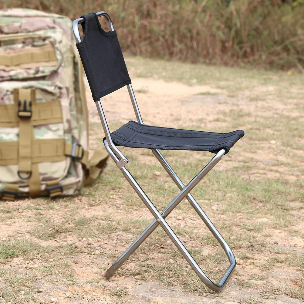 

Folding Chair with Backrest 22 5x23 5x47 5cm Portable Foldable Camping Stool Outdoor 600D Fabric Stable