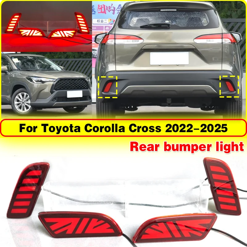 Rear Bumper Light Led Dymanic Turn Signal Lamp Brake Warning Lights For Toyota Corolla Cross 2022 2023 2024 2025 Accessories