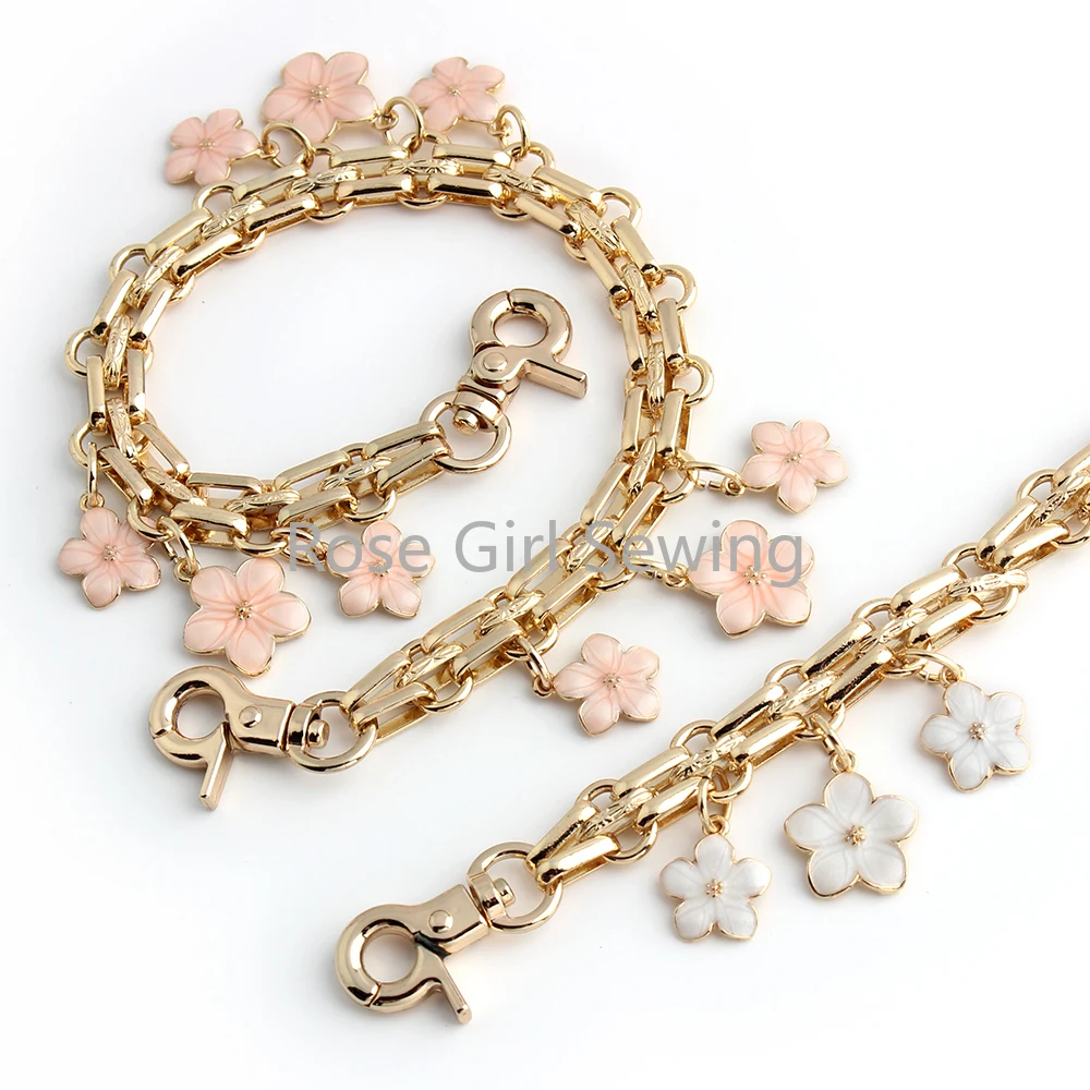 2/5/10PCS Length:31cm Cherry Blossom Bag Strap Extender Chain For DIY Convert Crossbody Charm Purse Short Handle Accessories