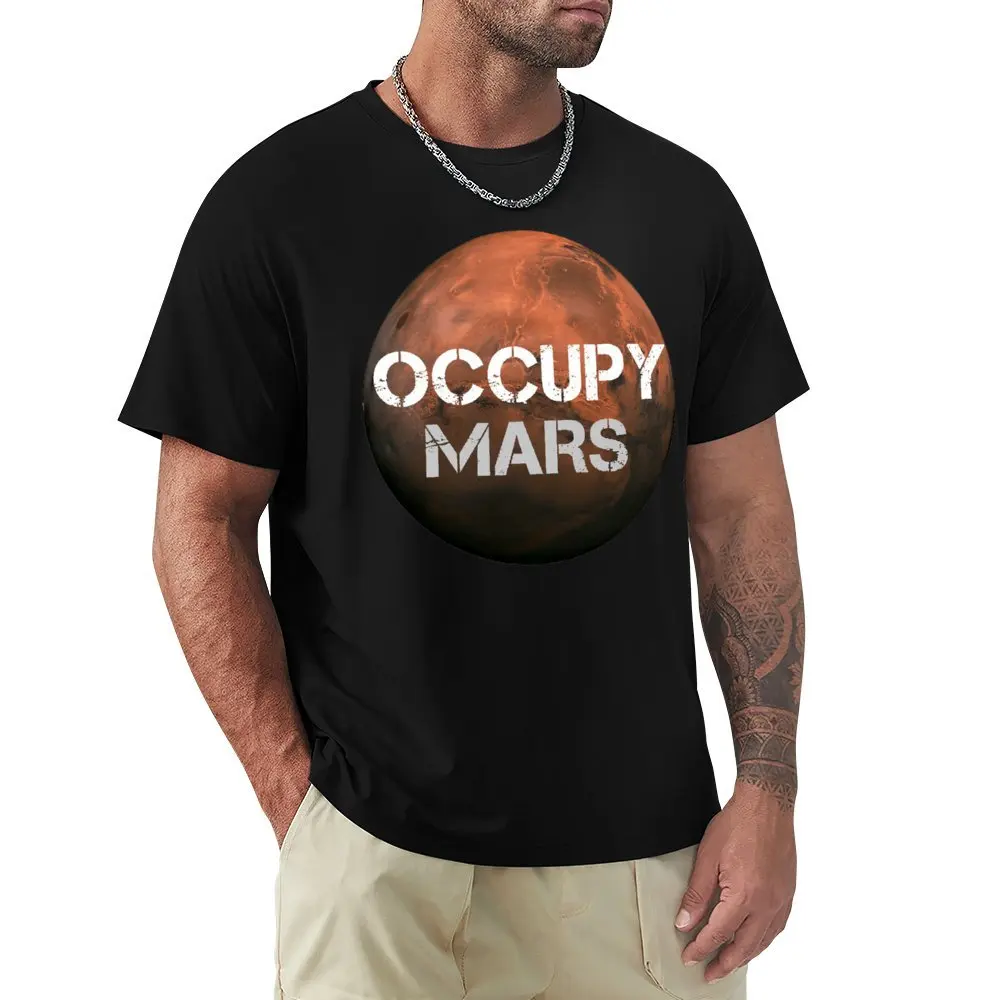 Occupy Mars for Sale T-shirt Round Neck Sport T-shirts Premium Aactivity Competition Geek Eur Size