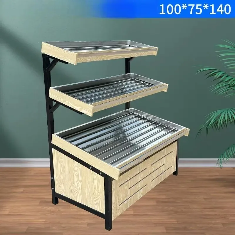 Used Stainless Steel Multi Layer Display Shelves for Agricultural Commercial Fruit Vegetable Supermarket Store