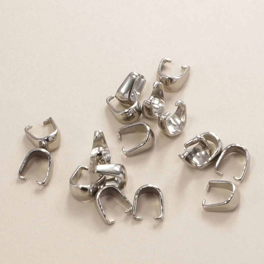 4x8mm four-color 100pcs 304 mirror polished stainless steel pendant clip DIY clip connector jewelry discovery