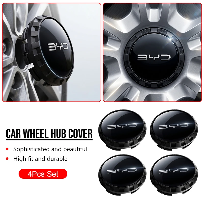 4pcs/set 68mm Car Wheel Center Hub Caps Protector Cover for BYD F3 E6 Yuan Plus Atto F0 G3 Ea1 Song Max Tang Dmi F3 2din 2014 G6