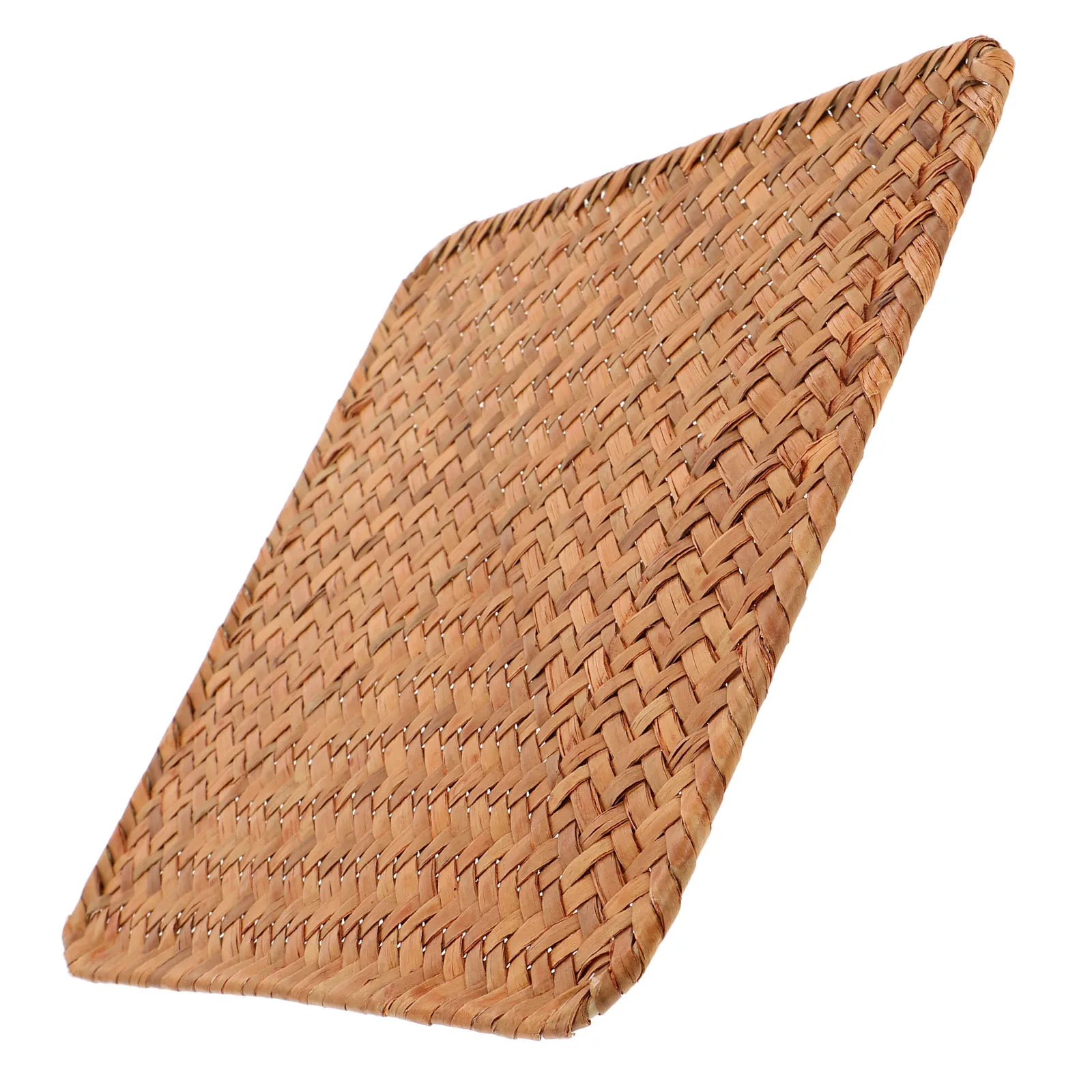 

Woven Placemats Seagrass Retro Table Mats Square Rattan Vintage Orange Straw Round Antislip Heat Kitchen Dining Coaster
