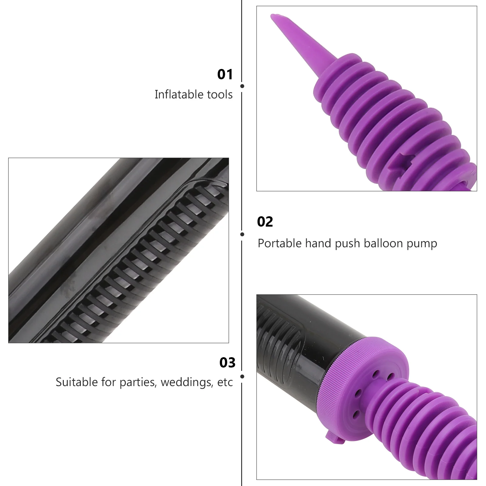 

2Pcs Balloon Inflator Portable Hand Manual Pump for Party Home Shop Long Round Balloons Swim Pump Balloon Inflator