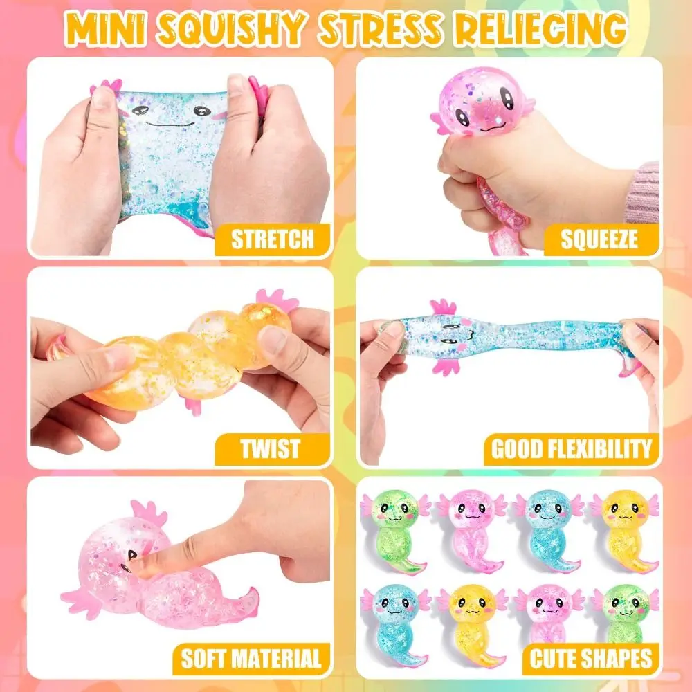 Glitter Squishy Stress Glitter Soothing Texture Sugar Filled Squishy Fidget Stress Ball Cute Shape Squeeze Sensory