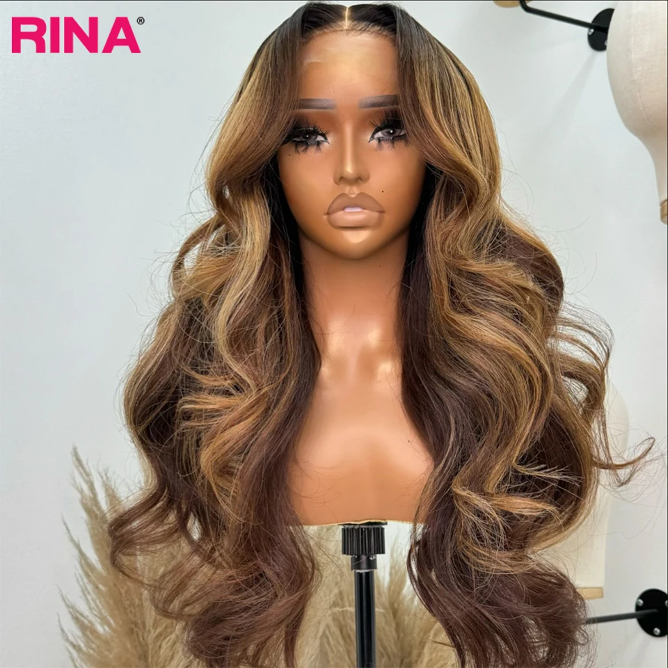 Brown 30 Colored Body Wave 13x4 13x6 Transparent Lace Front Human Hair Wigs Ombre Brown 5x5 Transparent Lace Clousre Wig