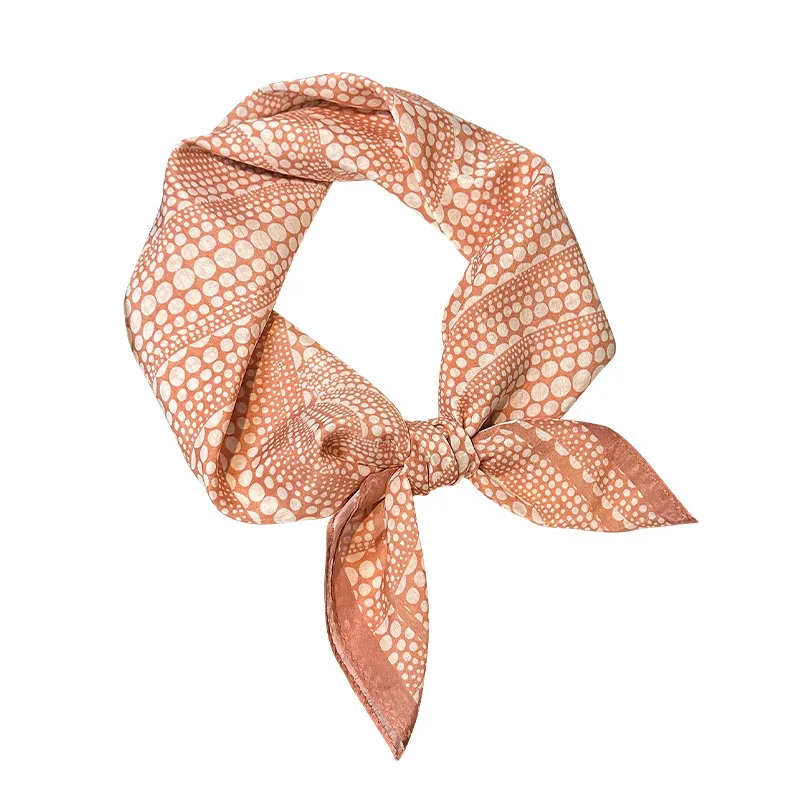 

2025 Silk Cotton Dot Print Square Scarf Women 70cm - Bandana Neckerchief Bag Scarf Kerchief ,Luxury Versatile Fashion Accessory