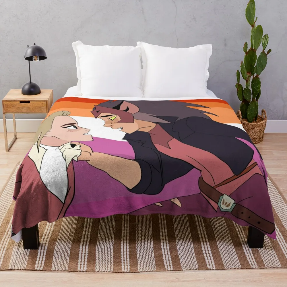 She-Ra Adora and Catra Digital Trace Drawing Throw Blanket manga Soft Blanket Baby Blanket Fluffy Shaggy Blanket