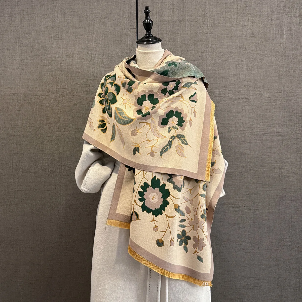 جديد الكشمير وشاح المرأة سميكة الدافئة الشتاء بطانية العلامة التجارية الإناث الفاخرة شال التفاف Bufanda 2025 المعطف Echarpe الباشمينا فولارد