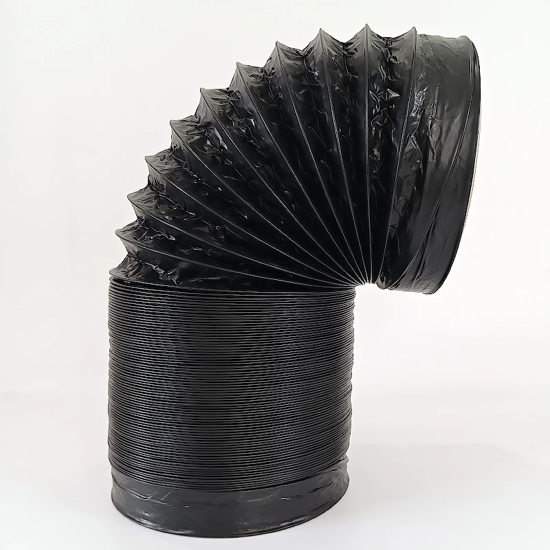 Black Exhaust Flexible Duct with Venting Aluminum Hose, Range Hood Ventilation Fan Hose, Ventilation Pipe, Flexible Aluminum Duct, Four-Layer Protection for Heating, Cooling, Ventilation, and Exhaust Pipes, Hvac Ducting, Fresh Air System, Hvac Engineering Use, Aluminum Foil Pvc Composite Hose, Ventilation Fan, Exhaust Fan, Bathroom Heater, Kitchen, Bathroom, Fresh Air Exhaust, Exhaust view 3