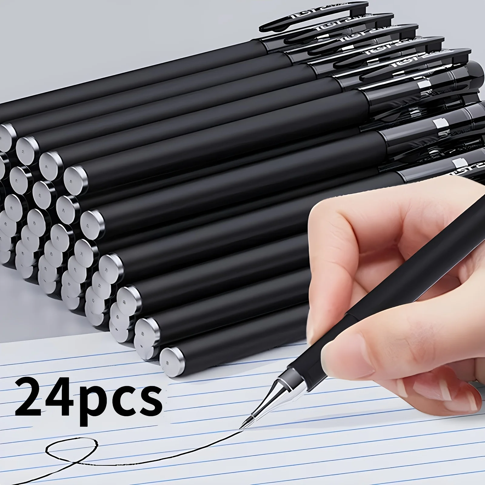 

24 быстросохнущие гелевые ручки, наконечник-пуля 0,5 мм, черные чернила, съемные стержни — предметы первой необходимости для офиса и школы, ручки для письма