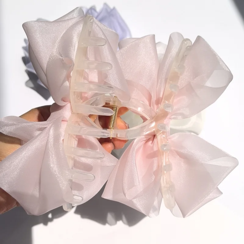 Große Schmetterlings-Haarspange: Schickes Haar-Accessoire für den High-End-Stil – Frühling/Sommer Organza-Haarklammer, Atemberaubende Haifischklammer – Detail 10