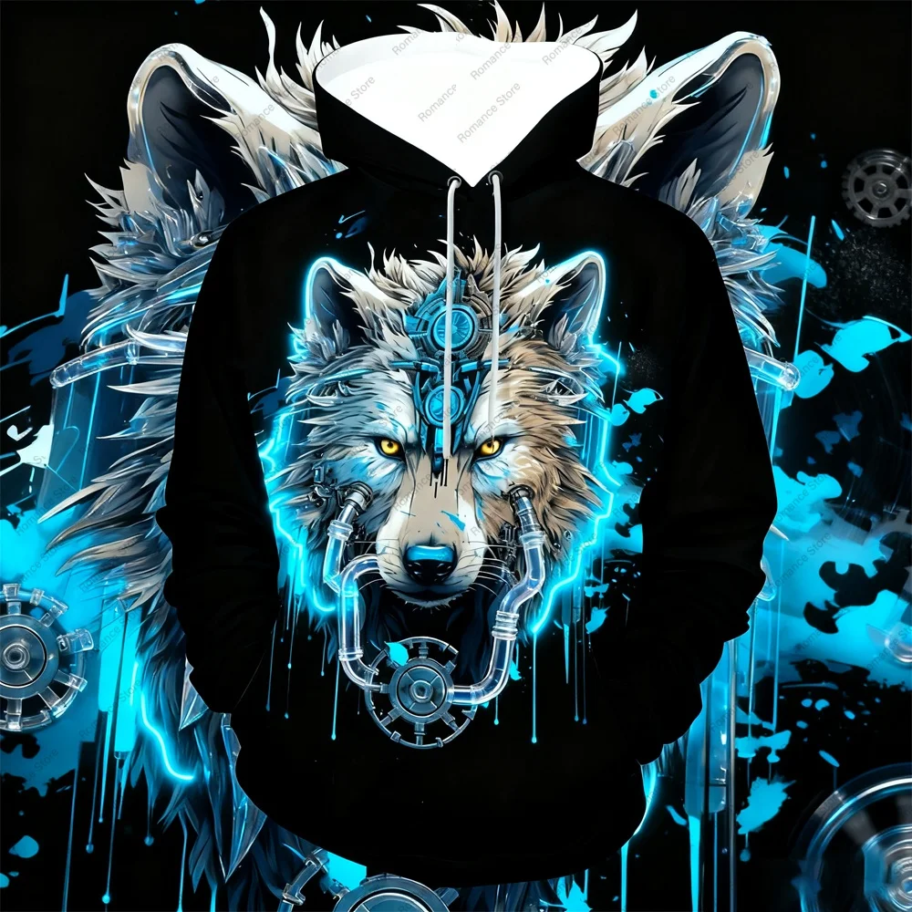 

Толстовка с 3D рисунком волка, мужские толстовки, уличные повседневные спортивные и модные спортивные на открытом воздухе для осенне-зимней женской толстовки