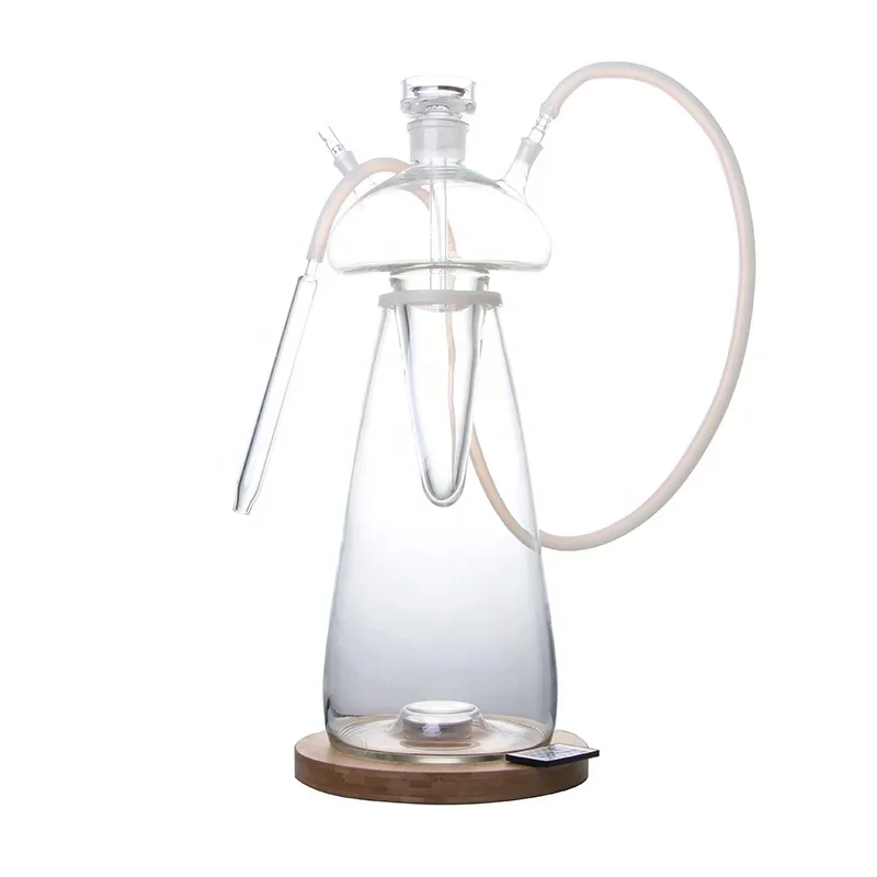 large size jellyfish glass hookah with led light and remote control thick glass transparent mushrooms hookah