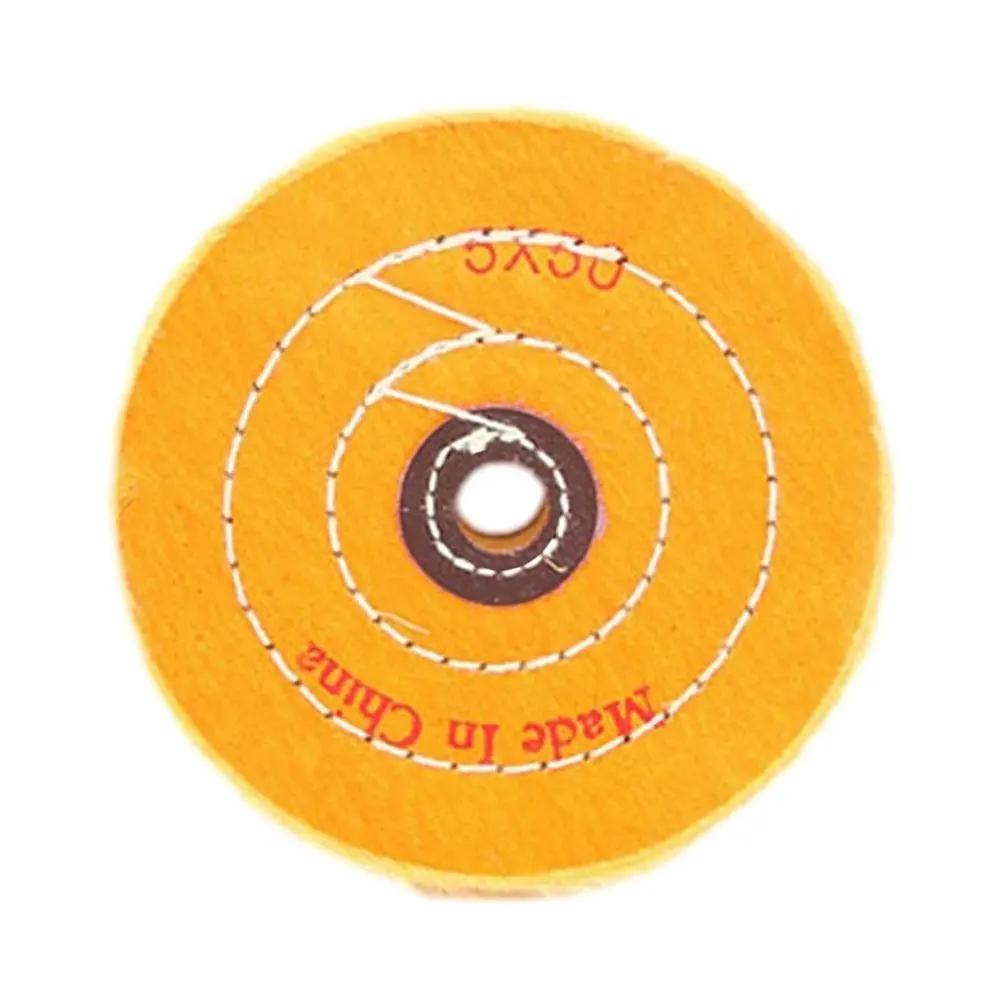 Ruota per lucidatura da 2/3/4/5 pollici Tampone di cotone giallo con ruota per lucidatura per smerigliatrice angolare con foro da 4/12/16 mm per strumenti di lucidatura di gioielli