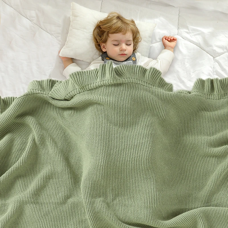 بطانية قماط موسلين محبوكة ناعمة ، بطانية استقبال للرضع ، أمان لحديثي الولادة ، رضيع ، صديق للجلد ، بلون واحد ، كلاب