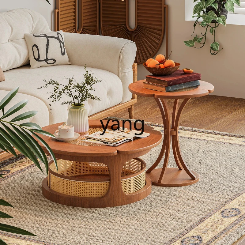 

CX Coffee Table Log Style Living Room Bedroom Small Apartment Combination Tea Table Texture Side Table
