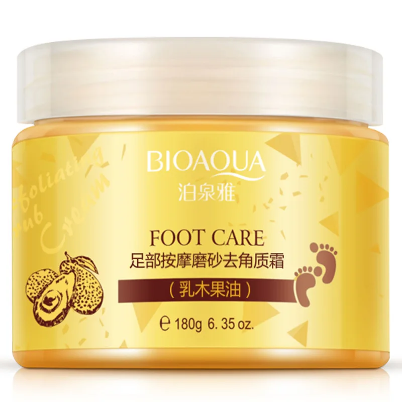 BIOAQUA Shea Butter Foot Exfoliating Cream Moisturizing Remove Dead Skin Exfoliant Feet Pedicure Cream Foot Care Exfoliator