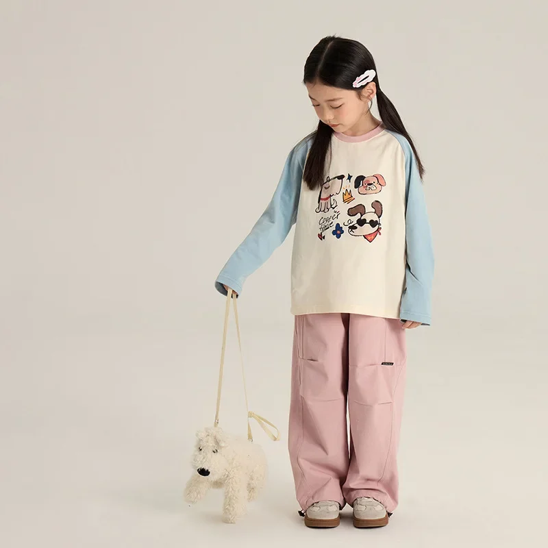 HoneyCherry Children's Cartoon Shoulder Long-sleeved T-shirt Autumn New Boys and Girls Loose Leisure with Bottoming Shirt image 2