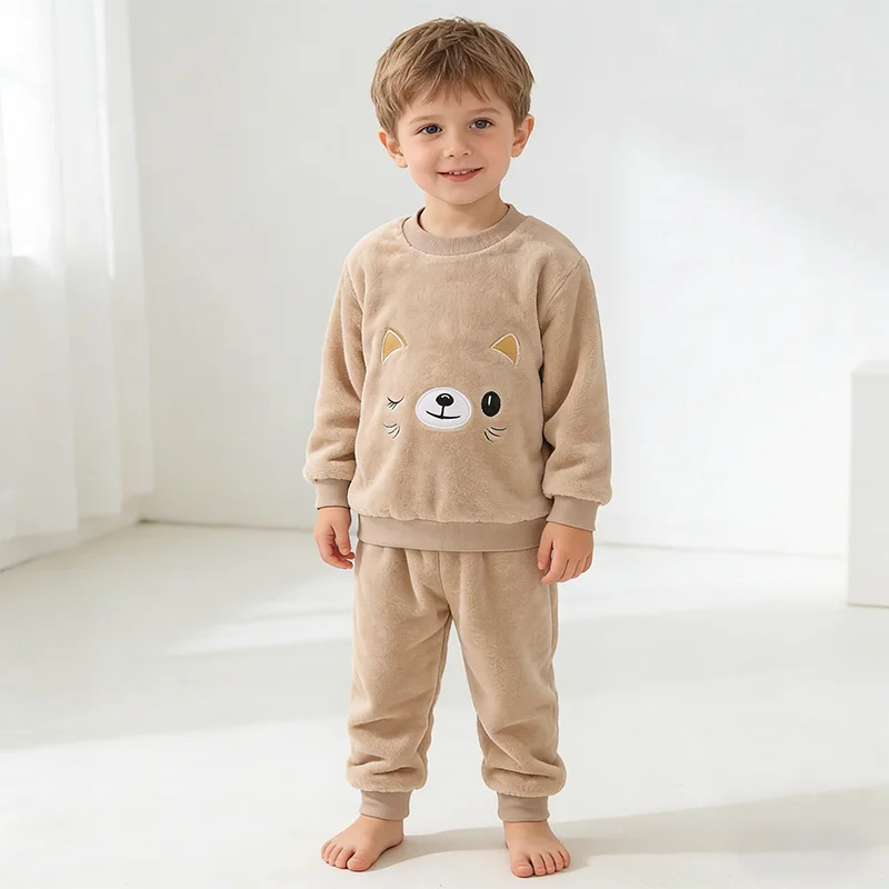 2026 Children's Pajama Sets Tops + Pants 2Pcs Kids Pajamas Winter Girl Clothing Sets 2 To 8Years Children Clothes Boys Sleepwear