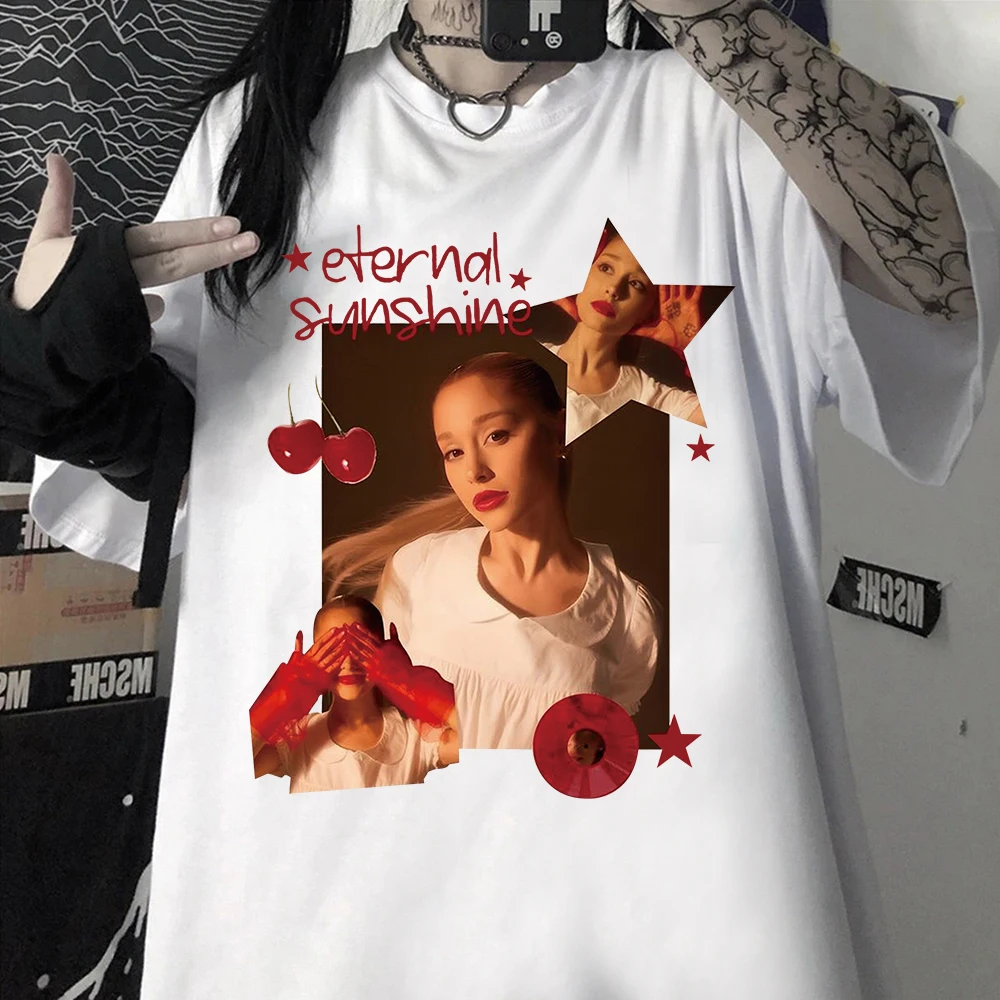 Ariana Grande Eternal Sunshine 2024 T-Shirts  Woman Short Sleeve Summer T-Shirt Fans Gift