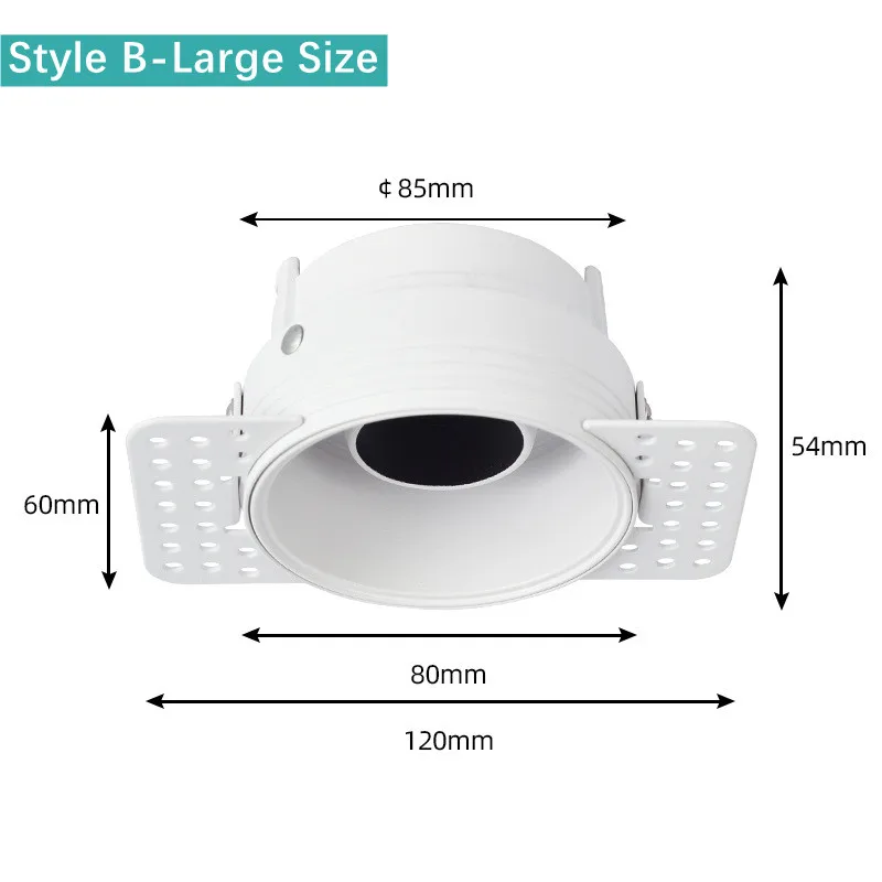 Gu10/mr16 Lamphouder Basis Verzonken Led Trimless Plafond Downlight Beugel Spotlight Dubbele Kop Montageframe Socket